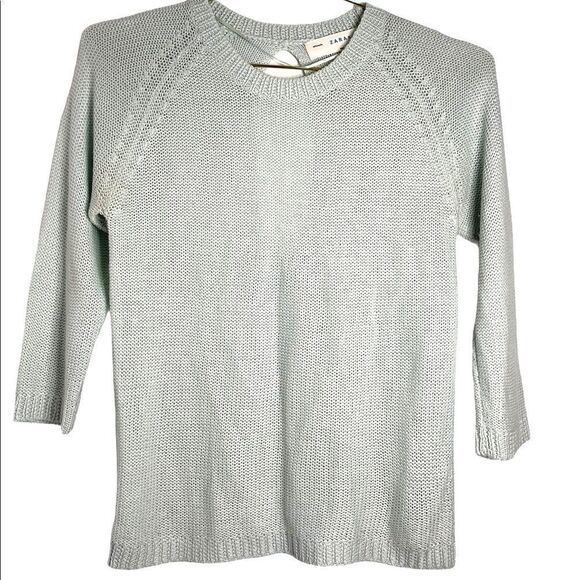 ZARA Knit Mint Green Open Back Sweater - Picture 1 of 5